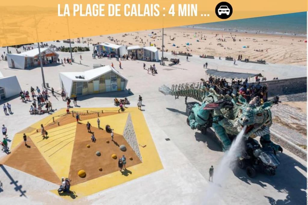 Le Clemenceau Appart-Calais Nord-Balcon-Plage Exterior photo